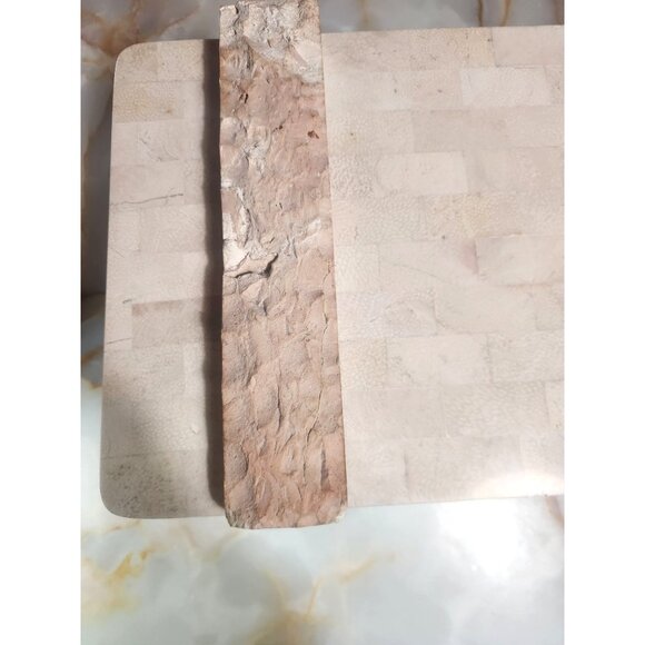 Maitland-Smith Post Modern Tessellated Stone Cedar Lined Hinged Jewelry Box/Humi - Picture 8 of 8